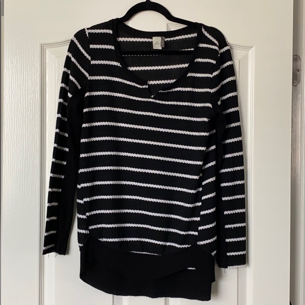 Paper Crane Black and White Striped Sweater